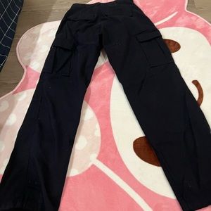 Brandy Melville Black cargo carpenter pants size small black with pockets